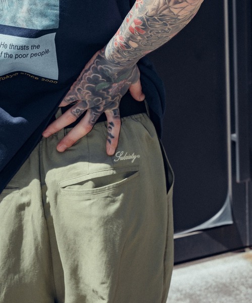 Subciety(サブサエティ)の「Hand stitch slacks(スラックス・メンズ・オリーブ/ブルー/ブラック・SMALL/MEDIUM/LARGE/X-LARGE)」の6枚目の写真