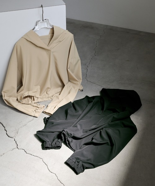 UVカット/速乾】ラッシュガードヘムドロストパーカー（ラッシュガード