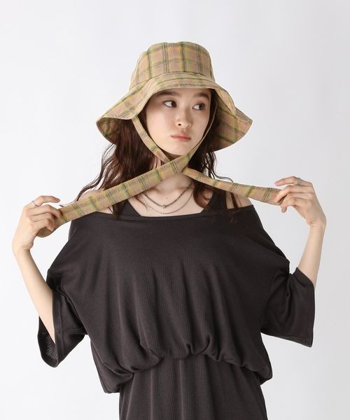 JEANASIS（ジーナシス）の「リボンツキツバヒロ HAT/459389（ハット・レディース・カーキ系/ブラック/ベージュ系その他・FREE）」の12枚目の写真