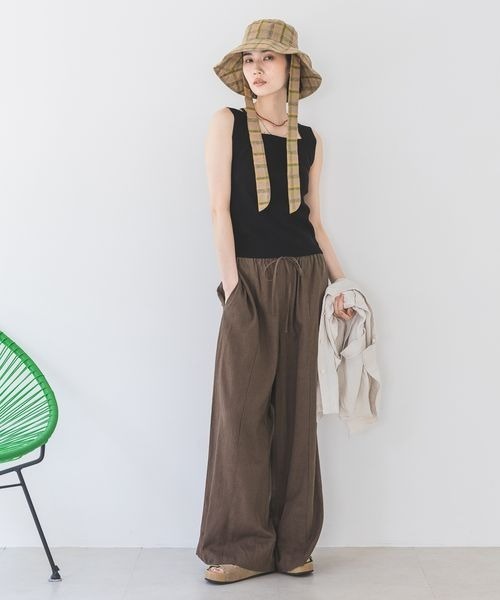 JEANASIS（ジーナシス）の「リボンツキツバヒロ HAT/459389（ハット・レディース・カーキ系/ブラック/ベージュ系その他・FREE）」の6枚目の写真