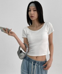 [MADE] イージーバックオープン半袖Tシャツ (カップ付き)