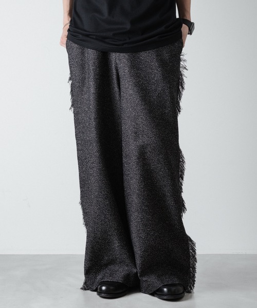 ato（アトウ）の「WIDE FRINGE PANTS（その他パンツ・メンズ・グレー/ブラック・44/46/48）」の2枚目の写真