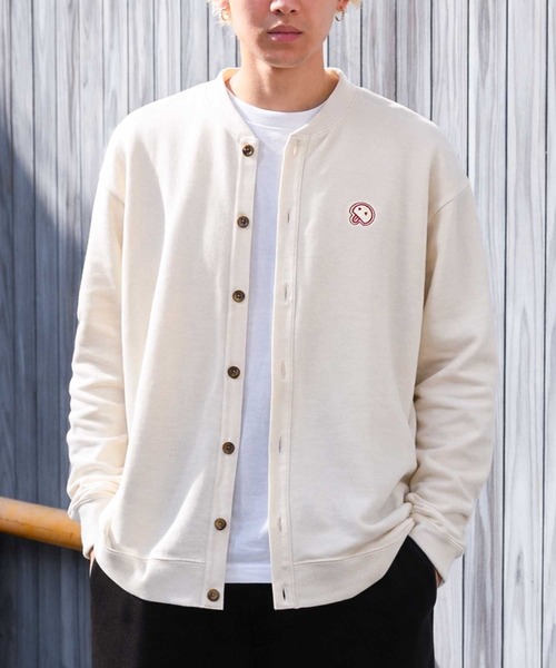 Felt-Maglietta（フェルトマリエッタ）の「[ROUXDI PERFE ルゥディパフィー]日本製裏毛カーディガン（カーディガン/ボレロ・メンズ・ホワイト/ブラック/ベージュ・MEDIUM/LARGE）」の2枚目の写真