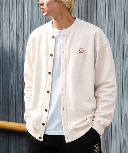 Felt-Maglietta（フェルトマリエッタ）の「[ROUXDI PERFE ルゥディパフィー]日本製裏毛カーディガン（カーディガン/ボレロ・メンズ・ホワイト/ブラック/ベージュ・MEDIUM/LARGE）」の10枚目の写真