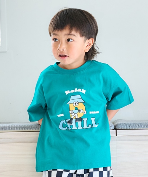 and D. petit main(アンドディープティマイン)の「【綿100%】【365D.】OFUZAKEグラフィックワイド半袖Tシャツ(Tシャツ/カットソー・キッズ・ピンク/ブラック/ブルー/レッド/パープル/ホワイト/グリーン/イエロー・130cm/90cm/110cm/100cm/120cm/140cm/150cm)」の4枚目の写真