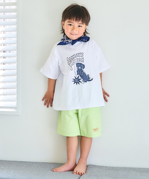 and D. petit main(アンドディープティマイン)の「【綿100%】【365D.】OFUZAKEグラフィックワイド半袖Tシャツ(Tシャツ/カットソー・キッズ・ピンク/ブラック/ブルー/レッド/パープル/ホワイト/グリーン/イエロー・130cm/90cm/110cm/100cm/120cm/140cm/150cm)」の12枚目の写真