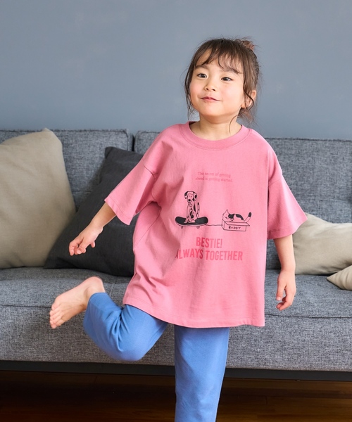 and D. petit main(アンドディープティマイン)の「【綿100%】【365D.】OFUZAKEグラフィックワイド半袖Tシャツ(Tシャツ/カットソー・キッズ・ピンク/ブラック/ブルー/レッド/パープル/ホワイト/グリーン/イエロー・130cm/90cm/110cm/100cm/120cm/140cm/150cm)」の18枚目の写真