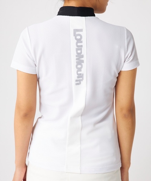 Loudmouth（ラウドマウス）の「【LOUDMOUTH:ラウドマウス】レディースモックネック半袖シャツ　ゴルフ（シャツ/ブラウス・レディース・ブラック/梅/ホワイト/ライトイエロー・LL/LARGE/MEDIUM/SMALL）」の6枚目の写真