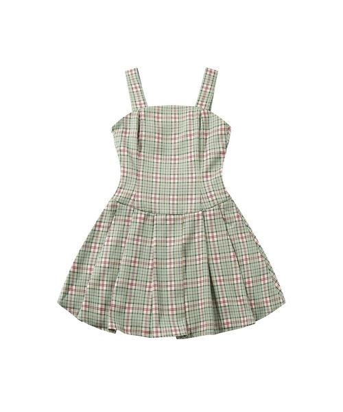HOOK(フック)の「【HOOK】for girls チェック柄ジャンパースカート(ジャンパースカート・レディース・ブラック/グリーン・SMALL/MEDIUM/LARGE)」の6枚目の写真