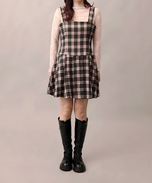 HOOK(フック)の「【HOOK】for girls チェック柄ジャンパースカート(ジャンパースカート・レディース・ブラック/グリーン・SMALL/MEDIUM/LARGE)」の16枚目の写真