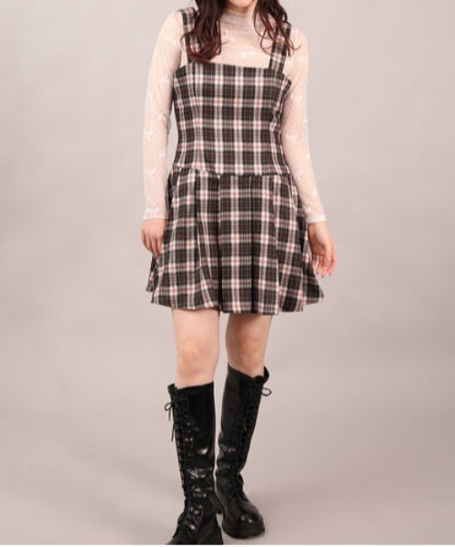 HOOK(フック)の「【HOOK】for girls チェック柄ジャンパースカート(ジャンパースカート・レディース・ブラック/グリーン・SMALL/MEDIUM/LARGE)」の19枚目の写真
