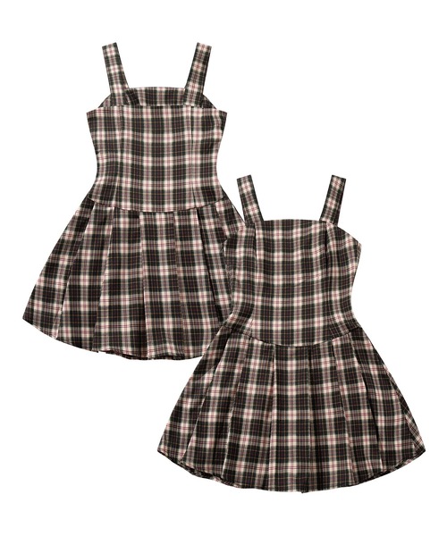 HOOK(フック)の「【HOOK】for girls チェック柄ジャンパースカート(ジャンパースカート・レディース・ブラック/グリーン・SMALL/MEDIUM/LARGE)」の20枚目の写真