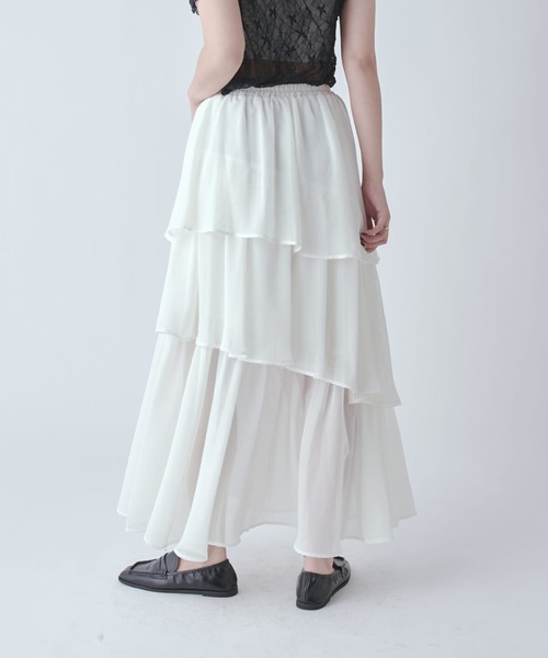 Lui's(ルイス)の「クールメッシュティアードスカート(スカート・レディース・ブラック/ホワイト・FREE)」の5枚目の写真