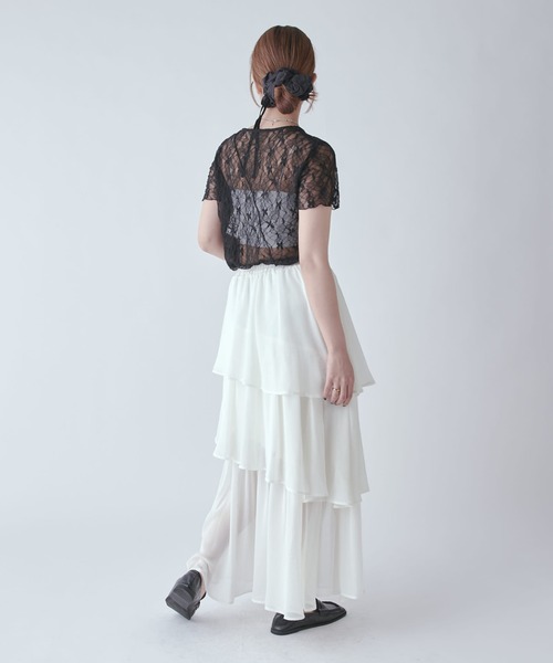 Lui's(ルイス)の「クールメッシュティアードスカート(スカート・レディース・ブラック/ホワイト・FREE)」の19枚目の写真