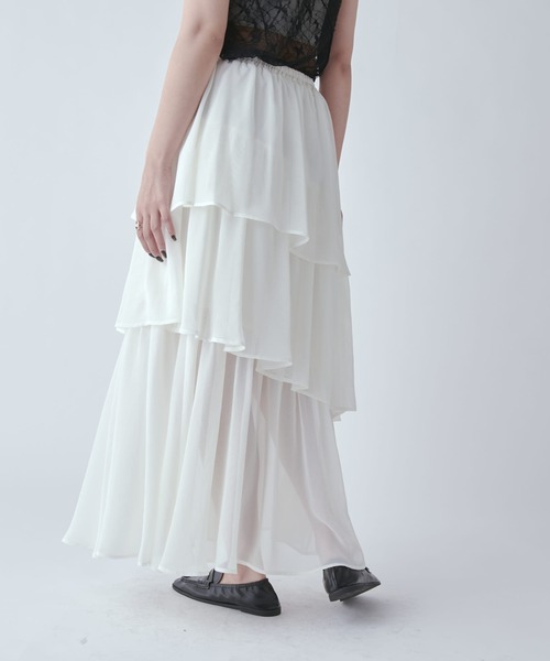 Lui's(ルイス)の「クールメッシュティアードスカート(スカート・レディース・ブラック/ホワイト・FREE)」の7枚目の写真