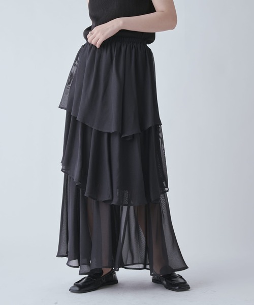 Lui's(ルイス)の「クールメッシュティアードスカート(スカート・レディース・ブラック/ホワイト・FREE)」の12枚目の写真