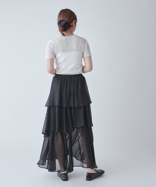 Lui's(ルイス)の「クールメッシュティアードスカート(スカート・レディース・ブラック/ホワイト・FREE)」の18枚目の写真