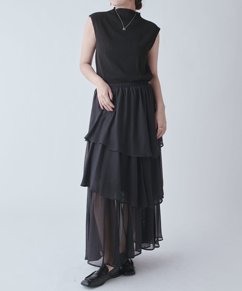 Lui's(ルイス)の「クールメッシュティアードスカート(スカート・レディース・ブラック/ホワイト・FREE)」の20枚目の写真