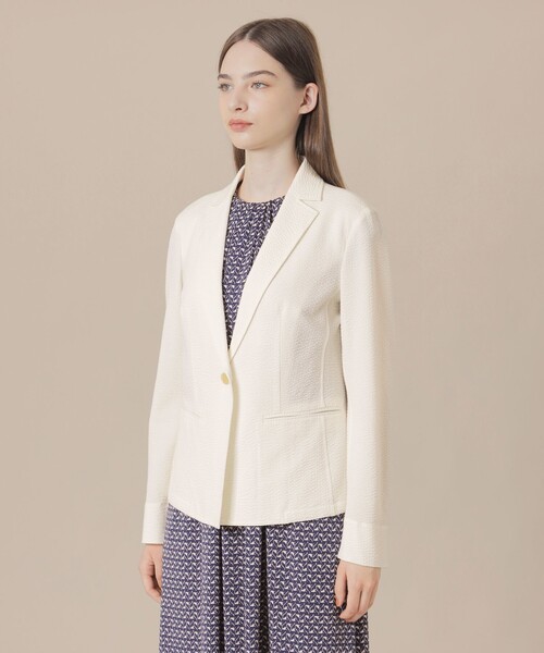 MACKINTOSH LONDON(マッキントッシュ ロンドン)の「ストレッチサッカージャケット(テーラードジャケット・レディース・オフホワイト/ブラック/ブラウン・38/40)」の8枚目の写真