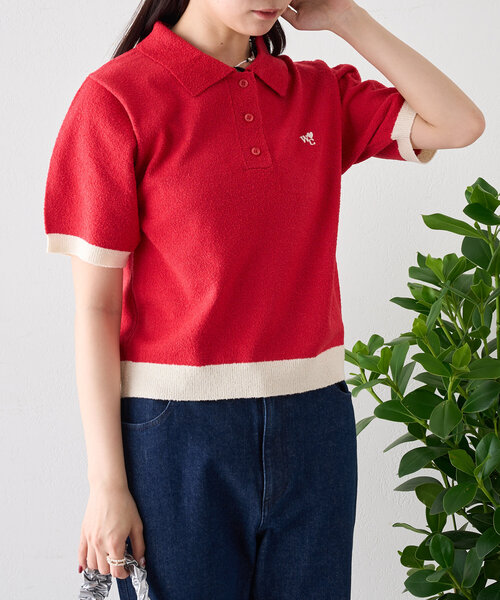 Dime 半袖　ポロニット Dime Wave Cable Knit Polo / NAVY (ダイム 半袖ポロシャツ