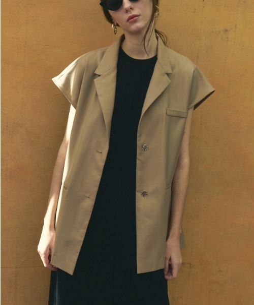Muel Chic（ミュエルシック）の「Urith tailored vest ウリステーラードベスト（ベスト・レディース・ピンク/ネイビー/ベージュ・FREE）」の2枚目の写真