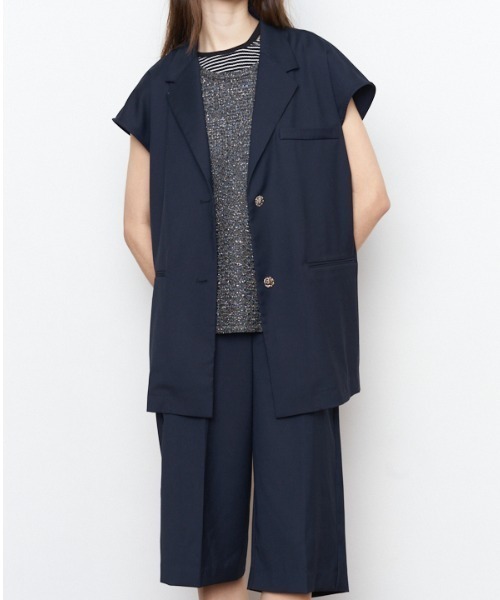 Muel Chic（ミュエルシック）の「Urith tailored vest ウリステーラードベスト（ベスト・レディース・ピンク/ネイビー/ベージュ・FREE）」の11枚目の写真