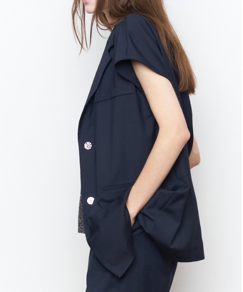 Muel Chic（ミュエルシック）の「Urith tailored vest ウリステーラードベスト（ベスト・レディース・ピンク/ネイビー/ベージュ・FREE）」の12枚目の写真