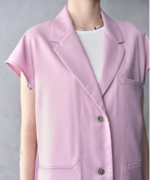 Muel Chic（ミュエルシック）の「Urith tailored vest ウリステーラードベスト（ベスト・レディース・ピンク/ネイビー/ベージュ・FREE）」の20枚目の写真