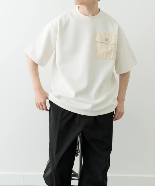 ITEMS URBANRESEARCH（アイテムズ アーバンリサーチ）の「フラップポケットワッフルクルーネックTops（Tシャツ/カットソー・メンズ・モカ/ブラック/ホワイト・LARGE/MEDIUM）」の13枚目の写真