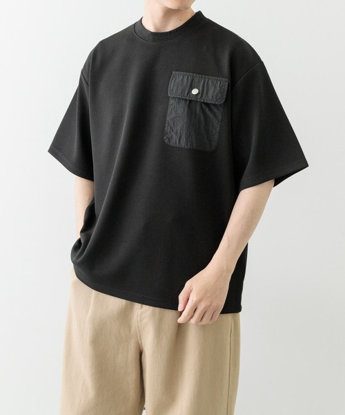 ITEMS URBANRESEARCH（アイテムズ アーバンリサーチ）の「フラップポケットワッフルクルーネックTops（Tシャツ/カットソー・メンズ・モカ/ブラック/ホワイト・LARGE/MEDIUM）」の17枚目の写真
