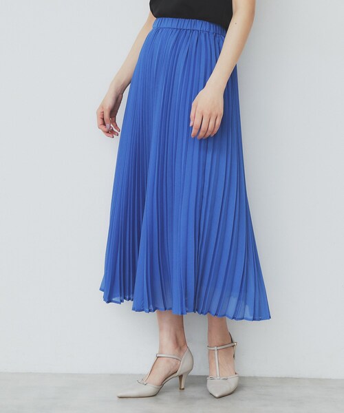 index（インデックス）の「シアープリーツフレアスカート【洗濯機洗い可】（スカート・レディース・ブルー系その他/ピンク系/ライトグレー/チャコールグレー・00）」の4枚目の写真