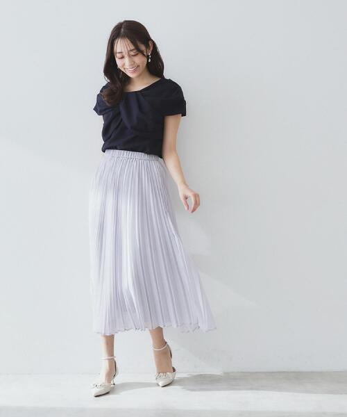 index（インデックス）の「シアープリーツフレアスカート【洗濯機洗い可】（スカート・レディース・ブルー系その他/ピンク系/ライトグレー/チャコールグレー・00）」の9枚目の写真