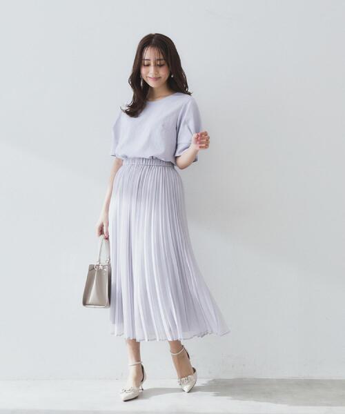 index（インデックス）の「シアープリーツフレアスカート【洗濯機洗い可】（スカート・レディース・ブルー系その他/ピンク系/ライトグレー/チャコールグレー・00）」の12枚目の写真