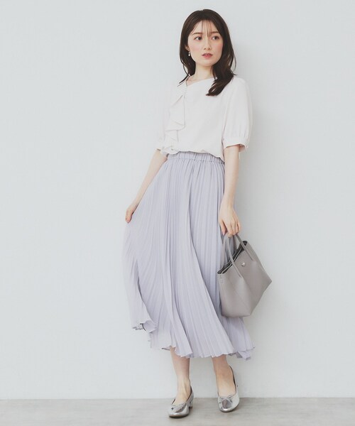 index（インデックス）の「シアープリーツフレアスカート【洗濯機洗い可】（スカート・レディース・ブルー系その他/ピンク系/ライトグレー/チャコールグレー・00）」の15枚目の写真