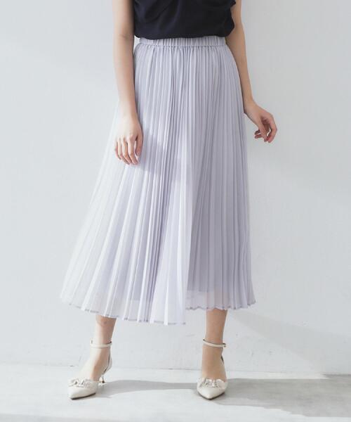 index（インデックス）の「シアープリーツフレアスカート【洗濯機洗い可】（スカート・レディース・ブルー系その他/ピンク系/ライトグレー/チャコールグレー・00）」の3枚目の写真
