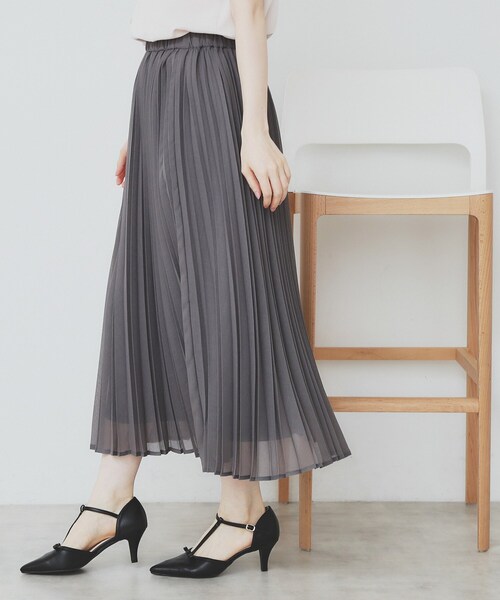 index（インデックス）の「シアープリーツフレアスカート【洗濯機洗い可】（スカート・レディース・ブルー系その他/ピンク系/ライトグレー/チャコールグレー・00）」の6枚目の写真
