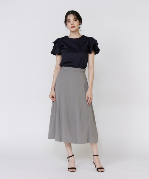 Maglie le cassetto（マーリエ ル カセット）の「32Gスーピマポンチ ボリュームフリルカットソー（Tシャツ/カットソー・レディース・オフホワイト/ブラウン/ネイビー/パープル・9号）」の15枚目の写真