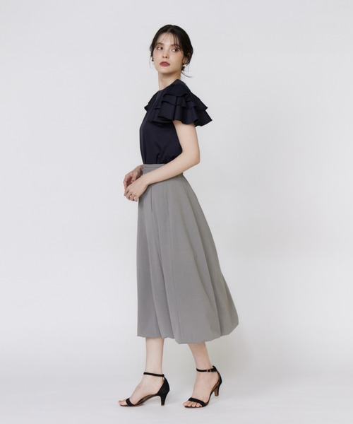 Maglie le cassetto（マーリエ ル カセット）の「32Gスーピマポンチ ボリュームフリルカットソー（Tシャツ/カットソー・レディース・オフホワイト/ブラウン/ネイビー/パープル・9号）」の17枚目の写真