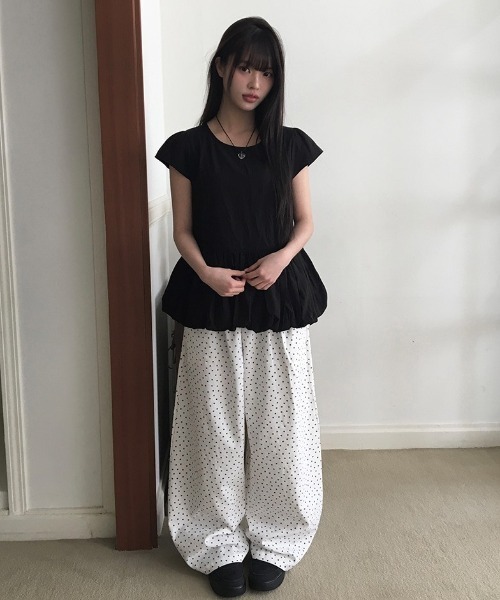 anyonemore(エニワンモア)の「裾バルーンパフキャップスリーブブラウス(シャツ/ブラウス・レディース・ベージュ/ブラック/アイボリー・FREE)」の18枚目の写真