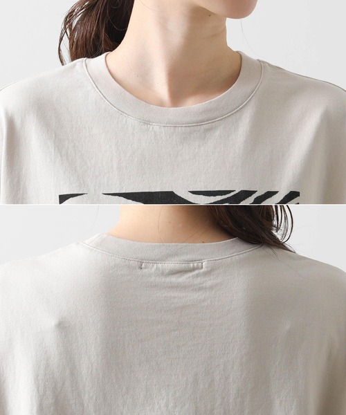 Gready Brilliant(グレディブリリアン)の「ゼブラプリントコクーンフレンチカットソー(Tシャツ/カットソー・レディース・グレイッシュベージュ/カーキ・FREE)」の14枚目の写真