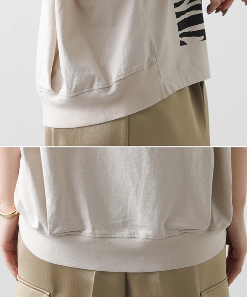 Gready Brilliant(グレディブリリアン)の「ゼブラプリントコクーンフレンチカットソー(Tシャツ/カットソー・レディース・グレイッシュベージュ/カーキ・FREE)」の13枚目の写真