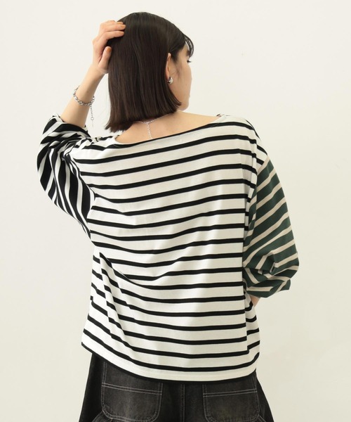 MILKFED.(ミルクフェド)の「STRIPED L/S TOP(Tシャツ/カットソー・レディース・マルチ/ブラック/グリーン・ONE SIZE)」の22枚目の写真