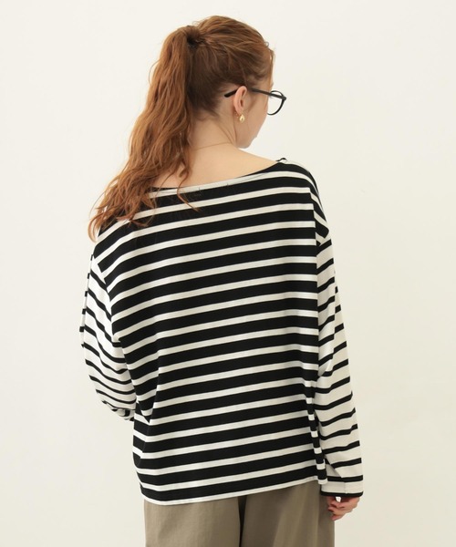 MILKFED.(ミルクフェド)の「STRIPED L/S TOP(Tシャツ/カットソー・レディース・マルチ/ブラック/グリーン・ONE SIZE)」の20枚目の写真