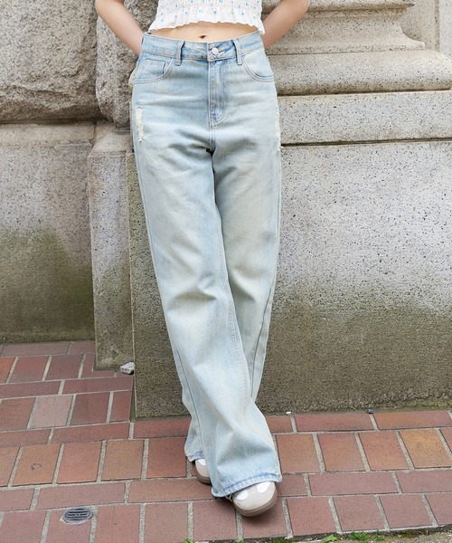 DURAS（デュラス）の「ヴィンテージ加工デニムパンツ（デニムパンツ・レディース・サックスブルー・SMALL/MEDIUM）」の6枚目の写真