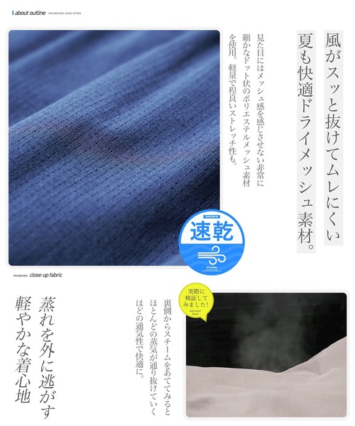 jiggys shop（ジギーズショップ）の「ドットメッシュ素材 速乾 ハーフパンツ（その他パンツ・メンズ・ブラック/ネイビー/グレー・MEDIUM/LARGE/X-LARGE）」の5枚目の写真