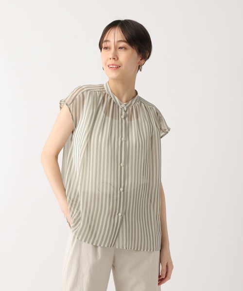 Elura（エルーラ）の「シアストライプ楊柳ブラウス/322547（シャツ/ブラウス・レディース・ライトグレー/ライトブルー・FREE）」の19枚目の写真