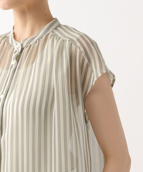 Elura（エルーラ）の「シアストライプ楊柳ブラウス/322547（シャツ/ブラウス・レディース・ライトグレー/ライトブルー・FREE）」の8枚目の写真