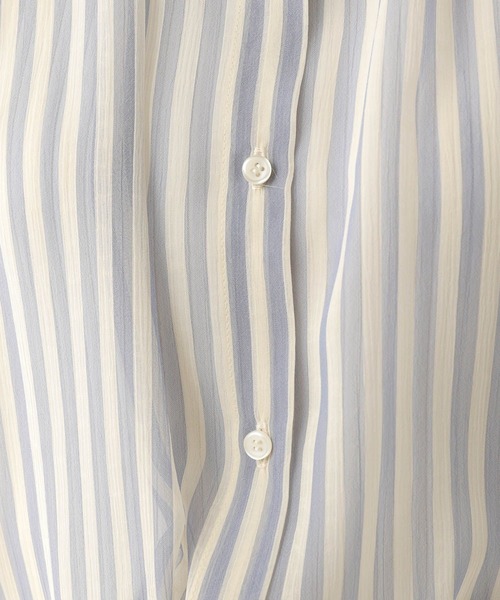 Elura（エルーラ）の「シアストライプ楊柳ブラウス/322547（シャツ/ブラウス・レディース・ライトグレー/ライトブルー・FREE）」の5枚目の写真