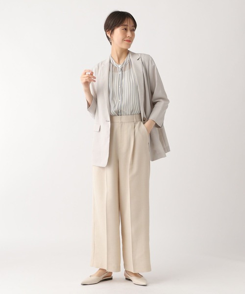 Elura（エルーラ）の「シアストライプ楊柳ブラウス/322547（シャツ/ブラウス・レディース・ライトグレー/ライトブルー・FREE）」の15枚目の写真