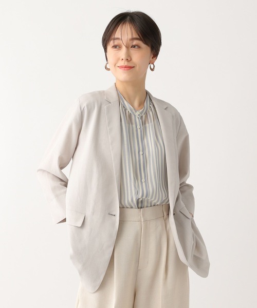 Elura（エルーラ）の「シアストライプ楊柳ブラウス/322547（シャツ/ブラウス・レディース・ライトグレー/ライトブルー・FREE）」の14枚目の写真